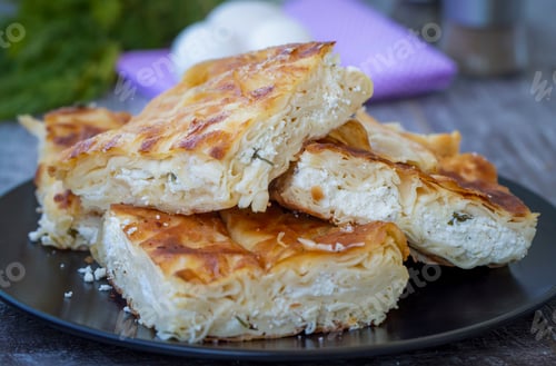 Preview: Delicious Turkish food; Tray pastry; (Turkish name; Su boregi)