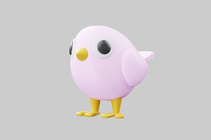 Preview: Cute pink chick with yellow feet