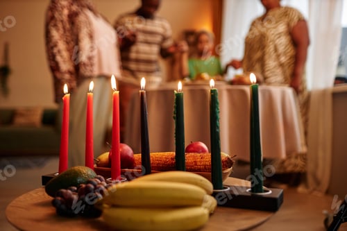 Preview: Mishumaa Saba, Holder with Candles for Kwanzaa