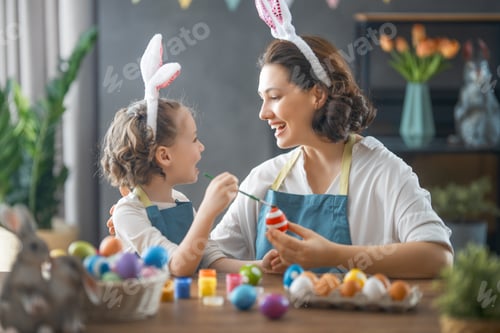 Preview: family preparing for Easter