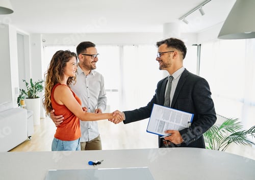 Preview: couple man deal woman contract business agent agreement estate investment consultant meeting