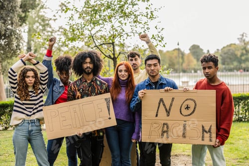 Preview: oung Activists Holding Signs Against Racism