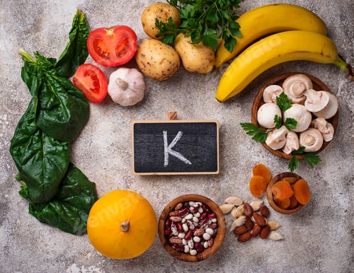 Preview: Products containing potassium. Healthy food concept