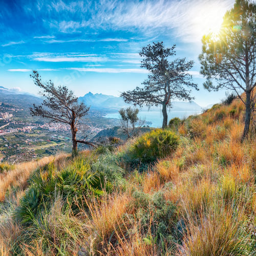 Preview: Amazing view of Porticello and Santa Flavia towns and national park Orientata Pizzo Cane