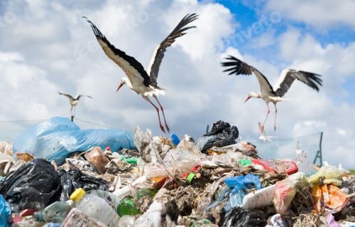 Preview: Storks on pile garbage