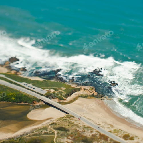 Preview: Aerial View of a Coastal Road