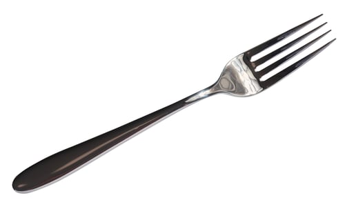 Preview: New stainless steel fork on a white isolated background