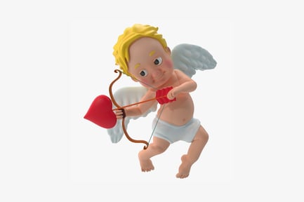 Preview: Winged cherubic figure with bow, arrow, and heart