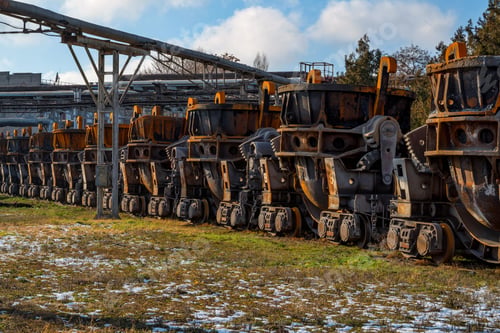 Preview: Iron ladle transfer rail car on a steelworks