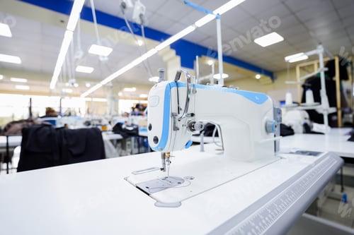 Preview: White electric sewing machine