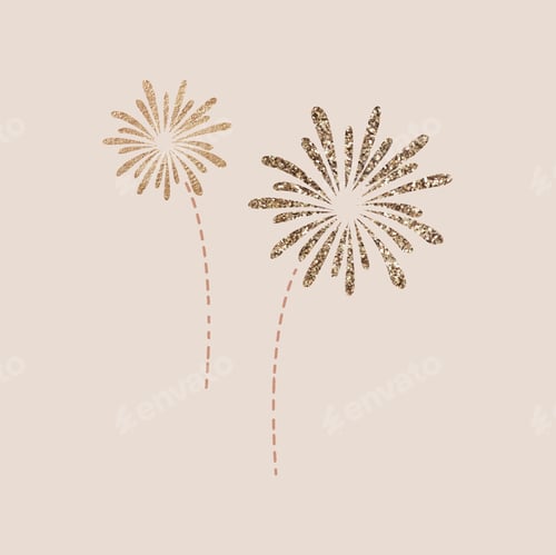 Preview: Golden fireworks design element
