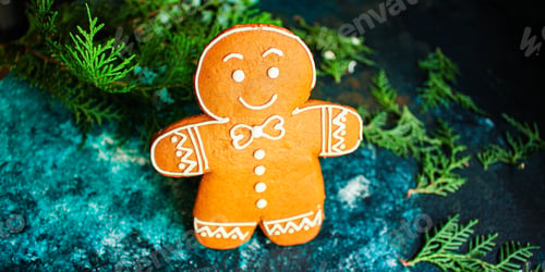 Preview: Gingerbread Gifts And Christmas Holiday, Sweet Cookie Dessert Happy New Year. Festive Food