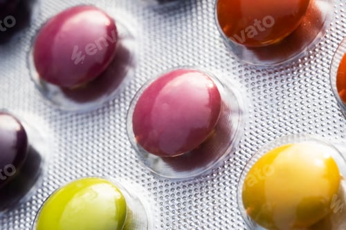 Preview: Macro view of Blister Packs with Pills