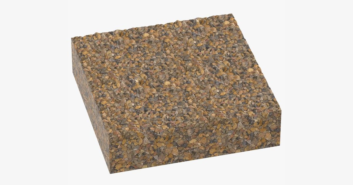 Compact Gravel Bed: Detailed Cross Section 3D, Incl. boulders & dirt ...