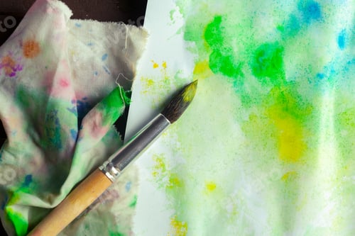 Preview: Abstract Watercolour Art with Brush and Cloth