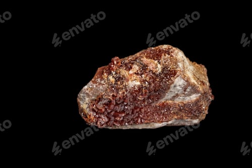 Preview: Macro mineral stone Vanadinite on a black background
