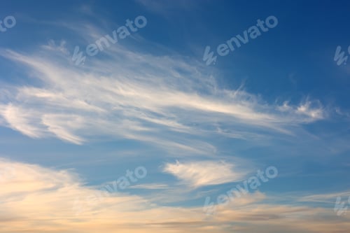 Preview: Bright Blue sky with white cloud. Beautiful sky background and wallpaper. Clear day and good weather