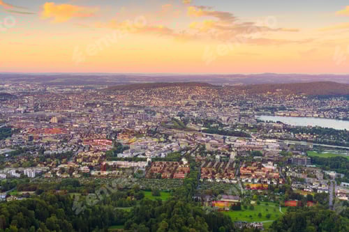 Preview: View of Zurich, Switzerland from the Top of Zurich