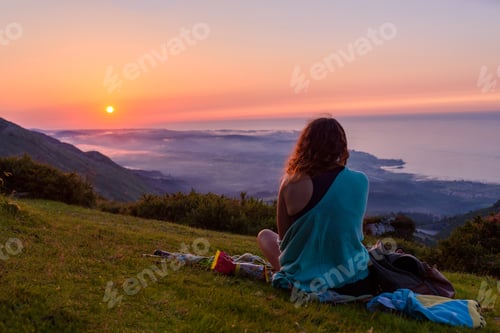 Preview: girl watching the sunset
