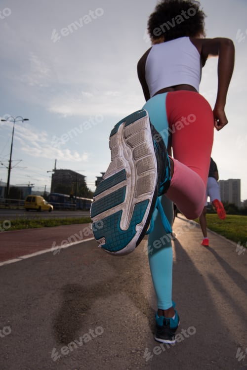 Preview: multiethnic group of people on the jogging
