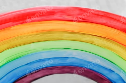 Preview: Rainbow on a window. Flash mob society community on self-isolation quarantine pandemic coronavirus.