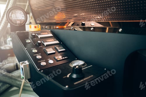 Preview: Automatic Coffee Roaster Machine in Factory.