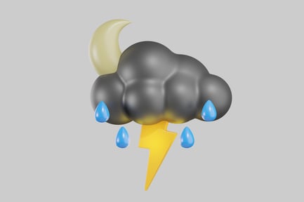 Preview: Storm cloud with moon and lightning