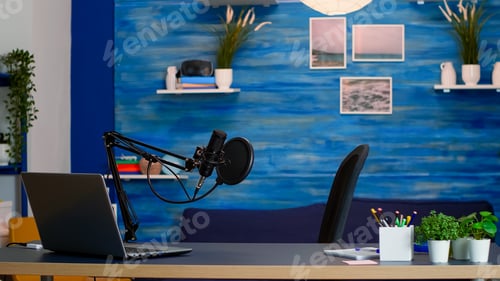 Preview: Empty professional setup for recording podcast