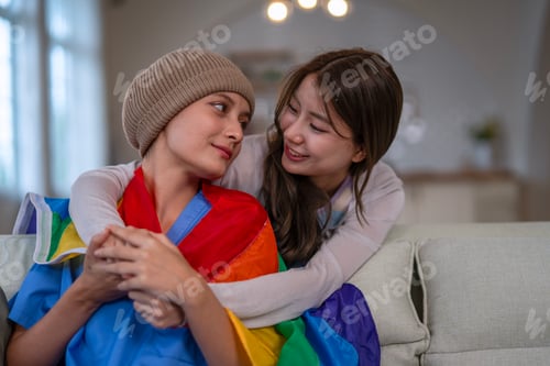 Preview: Cancer patient is receiving moral support from her friend at home.