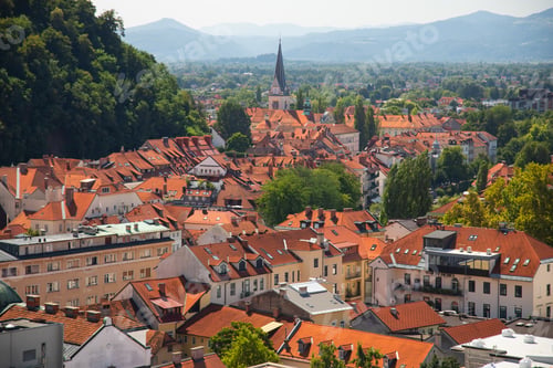 Preview: Ljubljana, the capital of Slovenia. Panorama view on the stunning sightseeing place
