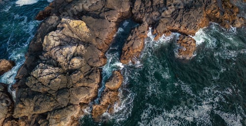 Preview: Rocky Shore on the Pacific Ocean Coast. Sunny Sunset.
