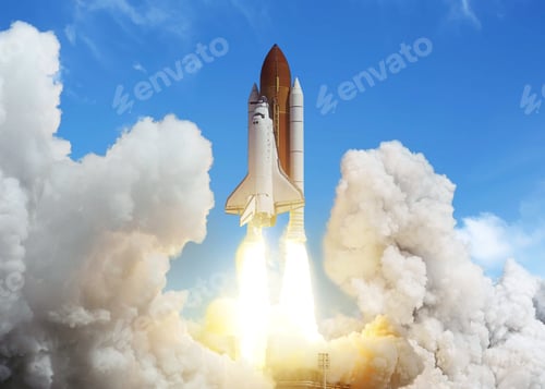 Preview: New space shuttle rocket successfully launches and takes off into the blue sky
