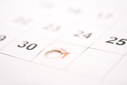 Preview: Burnt 31 days in the calendar closeup