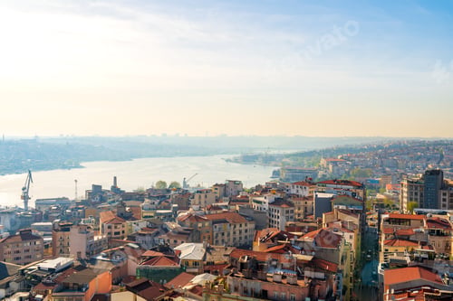 Preview: Aerial view of Istanbul historical district on sunny day