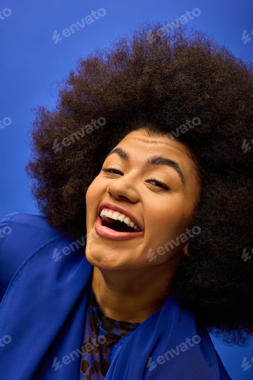 Preview: Joyous Afro Queen in Cerulean Jacket