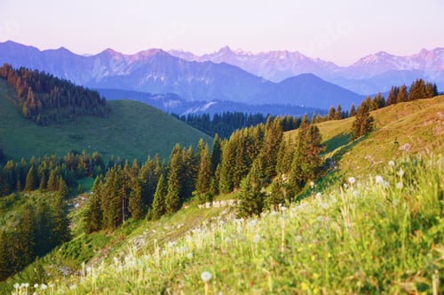 Preview: Landscape photo of mountains during sunrise
