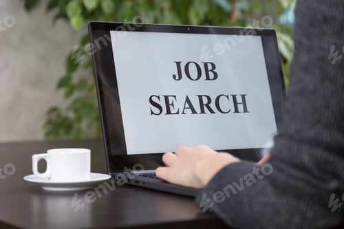Preview: a girl looking for a job on the Internet