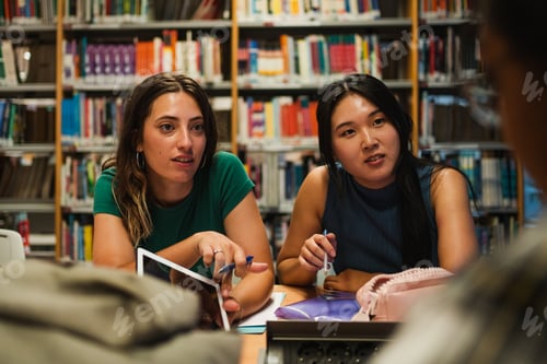 Preview: College students at the library