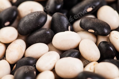 Preview: Extreme Closeup Texture of Black and White Beans