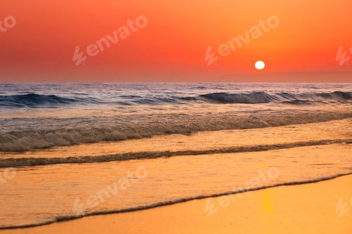 Preview: seascape, landscaped, beach, sunset, sunlight