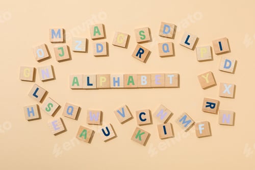Preview: Alphabet from three-dimensional letters, top view.