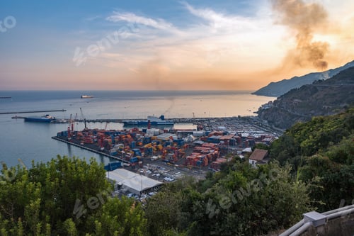 Preview: Aerial view of port in Salerno