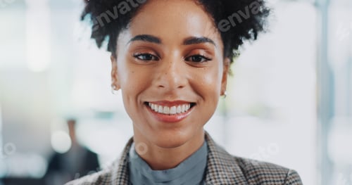 Preview: Portrait, smile and business woman in office for career, job or employee work at company in workpla