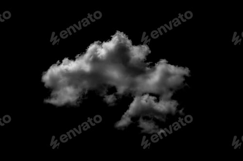 Preview: clouds white for design on isolated elements black background.