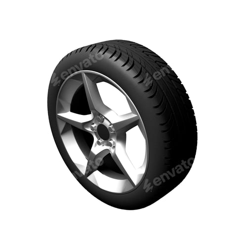 Preview: wheel of car on white background