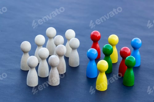 Preview: Teamwork concept, Wooden Stick Figures team. Teamwork concept, Wooden Stick Figures team.