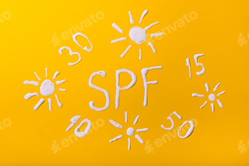 Preview: Sunscreen SPF cream on yellow background