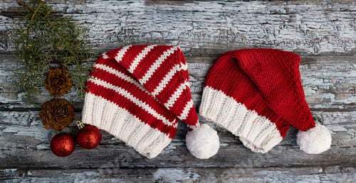 Preview: Christmas elf hats knitted with wool