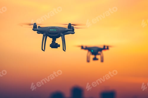 Preview: Close up photo of two Professional Remote Control Air Drones