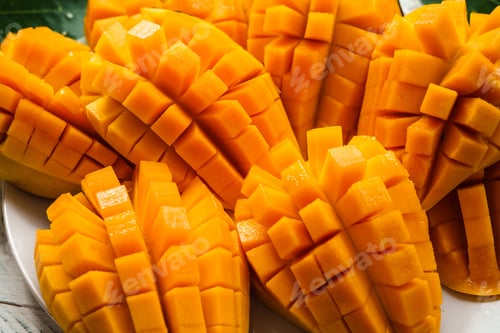 Preview: mango fruit,fresh yellow mango on white wood